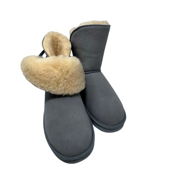 BEARPAW Kylee shaft slip on Suede Boot NeverWet Blue fog SZ 9 New - Picture 7 of 14